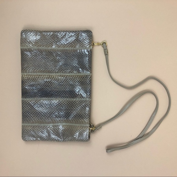 Vintage Giani Bernini Grey Snakeskin Purse Handbag - Picture 4 of 9